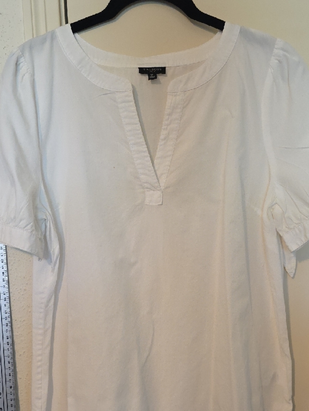Talbots Petite White V-Neck Blouse